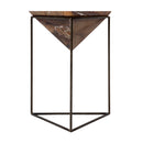 Addis 16.5 in. W Triangular Marble and Iron Pyramid Side Table by Butler Specialty Company