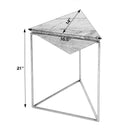 Addis 16.5 in. W Triangular Marble and Iron Pyramid Side Table by Butler Specialty Company