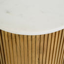 Raquel 15 in. W Round Marble and Wood Fluted End Table by Butler Specialty Company