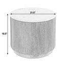 Raquel 15 in. W Round Marble and Wood Fluted End Table by Butler Specialty Company