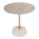 Lucia 19 in. W Round Marble and Iron Pedestal Side Table by Butler Specialty Company