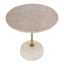 Lucia 19 in. W Round Marble and Iron Pedestal Side Table by Butler Specialty Company