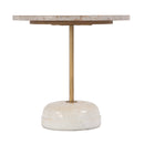 Lucia 19 in. W Round Marble and Iron Pedestal Side Table by Butler Specialty Company