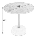 Lucia 19 in. W Round Marble and Iron Pedestal Side Table by Butler Specialty Company