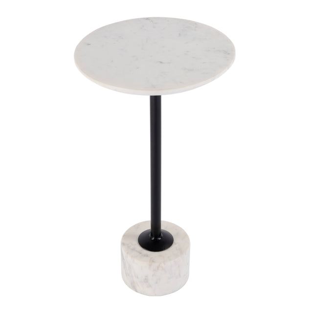 Graham 13 in. W Round Marble and Iron Side Table by Butler Specialty Company