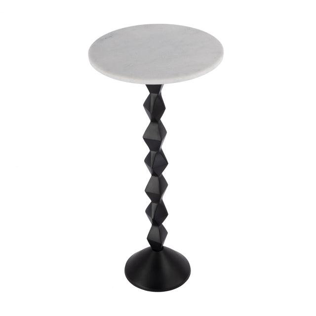 Ada 12 in. W Round Marble and Metal Side Table by Butler Specialty Company