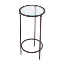 Lola 11 in. W Round Glass and Metal Side Table by Butler Specialty Company