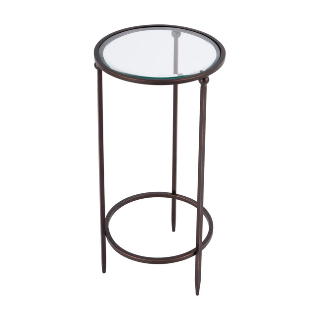 Lola 11 in. W Round Glass and Metal Side Table by Butler Specialty Company