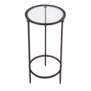 Lola 11 in. W Round Glass and Metal Side Table by Butler Specialty Company