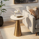 Hallie 15 in. W Round Marble and Metal Side Table by Butler Specialty Company