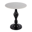 Milan 20 in. W Round Marble & Metal Pedestal Base Side Table by Butler Specialty Company