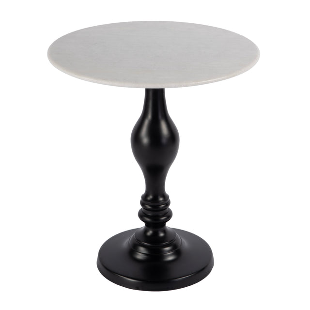Milan 20 in. W Round Marble & Metal Pedestal Base Side Table by Butler Specialty Company