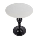 Milan 20 in. W Round Marble & Metal Pedestal Base Side Table by Butler Specialty Company