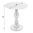 Milan 20 in. W Round Marble & Metal Pedestal Base Side Table by Butler Specialty Company