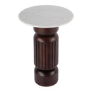 Nala 17 in. W Round Marble and Wood Side Table by Butler Specialty Company