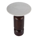 Nala 17 in. W Round Marble and Wood Side Table by Butler Specialty Company