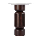 Nala 17 in. W Round Marble and Wood Side Table by Butler Specialty Company