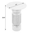 Nala 17 in. W Round Marble and Wood Side Table by Butler Specialty Company