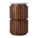 Newton 12 in. W Round Marble and Wood Side Table by Butler Specialty Company