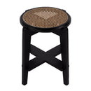 Dryden 18 in. Seat Height Round Cane and Wood Backless Stool by Butler Specialty Company