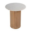 Geneva 22 in. W Round Marble and Wood Side Table by Butler Specialty Company