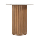 Geneva 22 in. W Round Marble and Wood Side Table by Butler Specialty Company