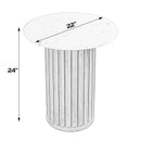 Geneva 22 in. W Round Marble and Wood Side Table by Butler Specialty Company