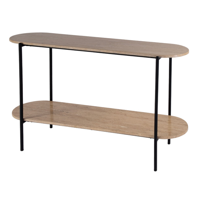 Rinaldi 48 in. W Elongated Marble and Iron 2-Tier Console Table by Butler Specialty Company