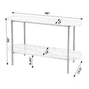 Rinaldi 48 in. W Elongated Marble and Iron 2-Tier Console Table by Butler Specialty Company