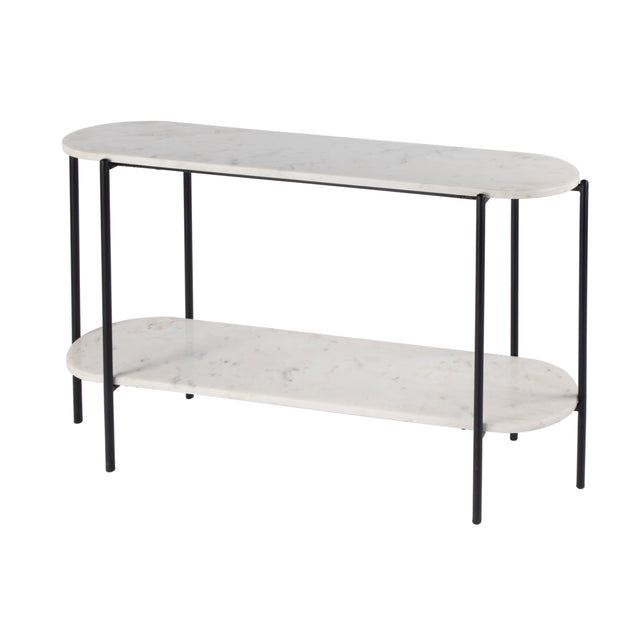Renaldo 49.5 in. W Elongated Marble and Iron 2-Tier Console Table by Butler Specialty Company