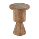 Botswana 15 in. W Round Solid Wood Abstract Pedestal Base Side Table by Butler Specialty Company