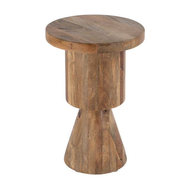 Botswana 15 in. W Round Solid Wood Abstract Pedestal Base Side Table by Butler Specialty Company