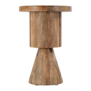 Botswana 15 in. W Round Solid Wood Abstract Pedestal Base Side Table by Butler Specialty Company
