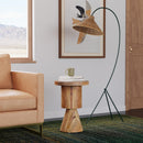 Botswana 15 in. W Round Solid Wood Abstract Pedestal Base Side Table by Butler Specialty Company