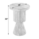 Botswana 15 in. W Round Solid Wood Abstract Pedestal Base Side Table by Butler Specialty Company