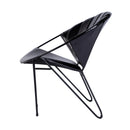 Harlan 18 in. Seat Height Round Leather and Iron Accent Chair by Butler Specialty Company
