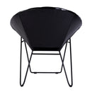 Harlan 18 in. Seat Height Round Leather and Iron Accent Chair by Butler Specialty Company