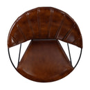 Harlan 18 in. Seat Height Round Leather and Iron Accent Chair by Butler Specialty Company