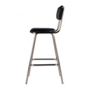 Waylon 31.5 in. Seat Height Leather and Iron Bar Height Stool with Back and Footrest by Butler Specialty Company