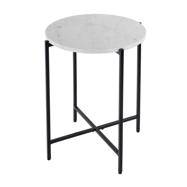 Mirabell 19 in. W Round Marble and Iron Side Table by Butler Specialty Company