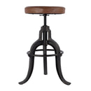 Knight 22 in. - 29 in. Adjustable Height Leather and Iron Bar Stool by Butler Specialty Company