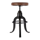Knight 22 in. - 29 in. Adjustable Height Leather and Iron Bar Stool by Butler Specialty Company