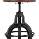 Knight 22 in. - 29 in. Adjustable Height Leather and Iron Bar Stool by Butler Specialty Company