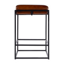 Eldridge 26 in. Seat Height Leather and Iron Backless Counter Height Stool with Footrest by Butler Specialty Company