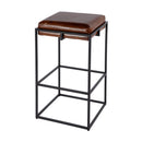 Eldridge 31 in. Seat Height Leather and Iron Backless Bar Height Stool with Footrest by Butler Specialty Company