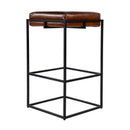 Eldridge 31 in. Seat Height Leather and Iron Backless Bar Height Stool with Footrest by Butler Specialty Company