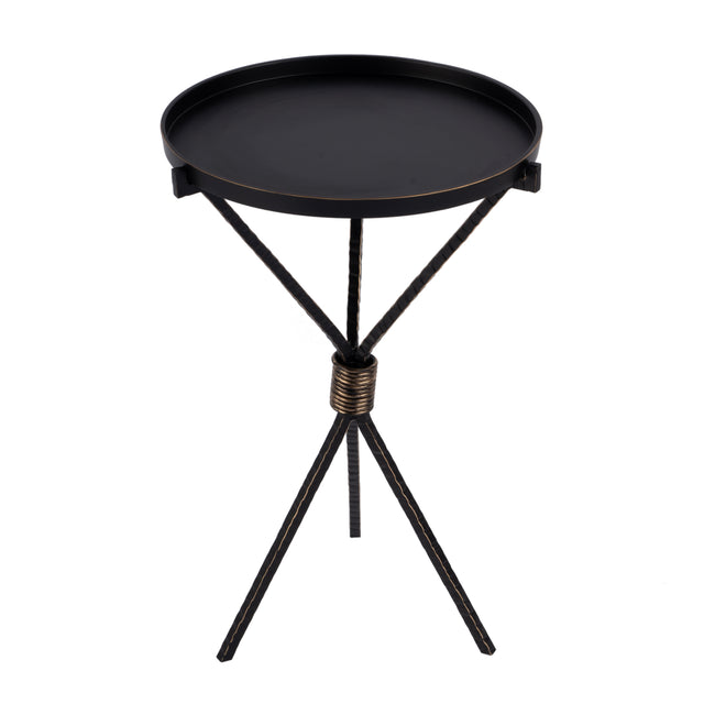 Lucca 14 in. W Round Aluminum and Iron Side Table with Tripod Shaped Base by Butler Specialty Company