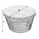 Fulton 28 in. W Round Iron and Wood Coffee Table with Decorative Handles by Butler Specialty Company