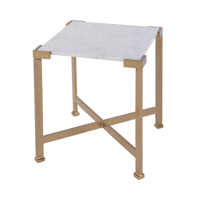 Loric 18 in. W Square Iron and Marble Side Table by Butler Specialty Company