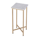 Paulina 9 in. W Square Marble and Iron End Table by Butler Specialty Company